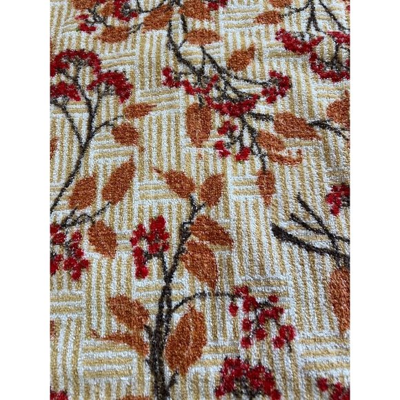 Vintage St. Mary's Bath Towel Floral Gold, Rust, Burgundy Fringe 38" x 22" - Picture 3 of 6